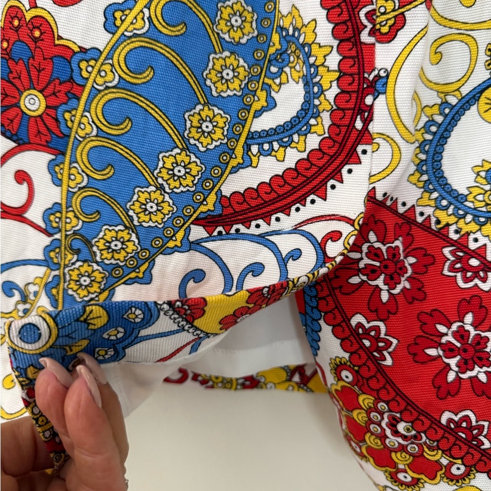 Talbot’s Colorful Paisley Print red, blue, yellow & white Pencil skirt size 6P - Picture 5 of 10